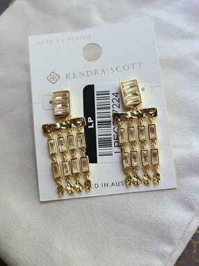 NWT Kendra Scott x Target Jessa Earrings in Gold & Baguette Crystals